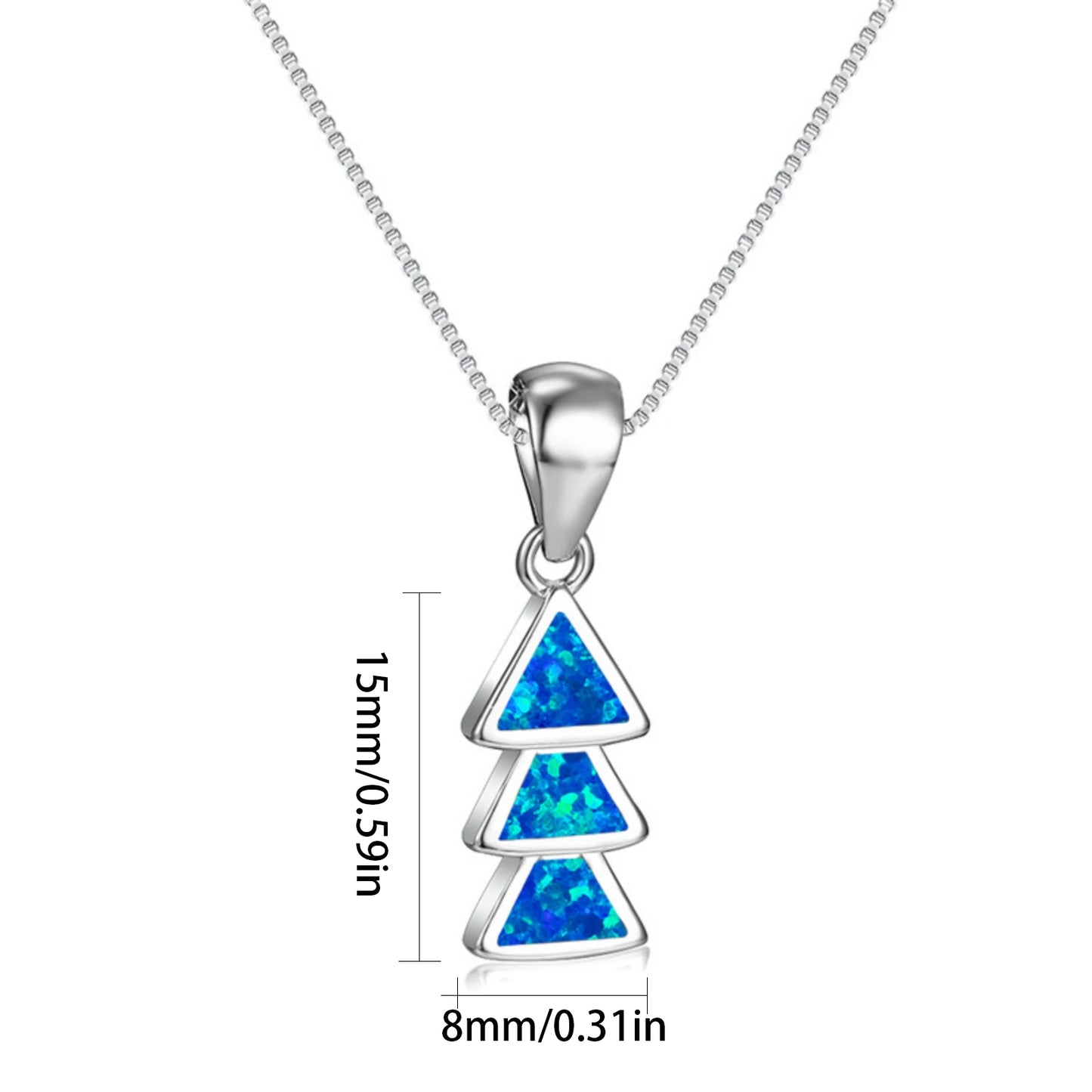 Vintage Opal Heart Pendant Necklace Gold Plated Copper Alloy Box Chain Daily Wear Jewelry for Women Aobao
