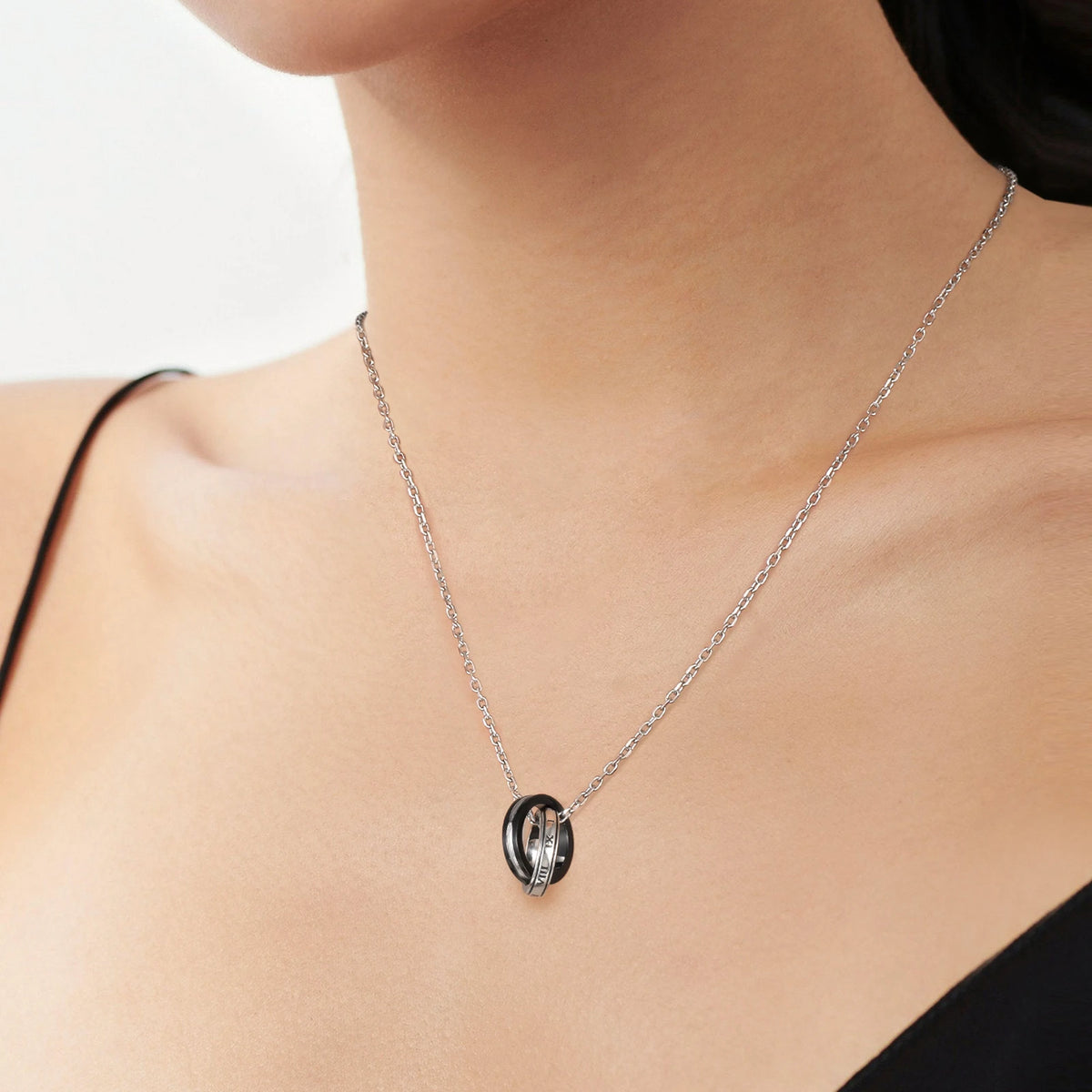 REBEL S&S REBEL Vintage Cross Rhinestone Pendant Necklace | 316L Stainless Steel |