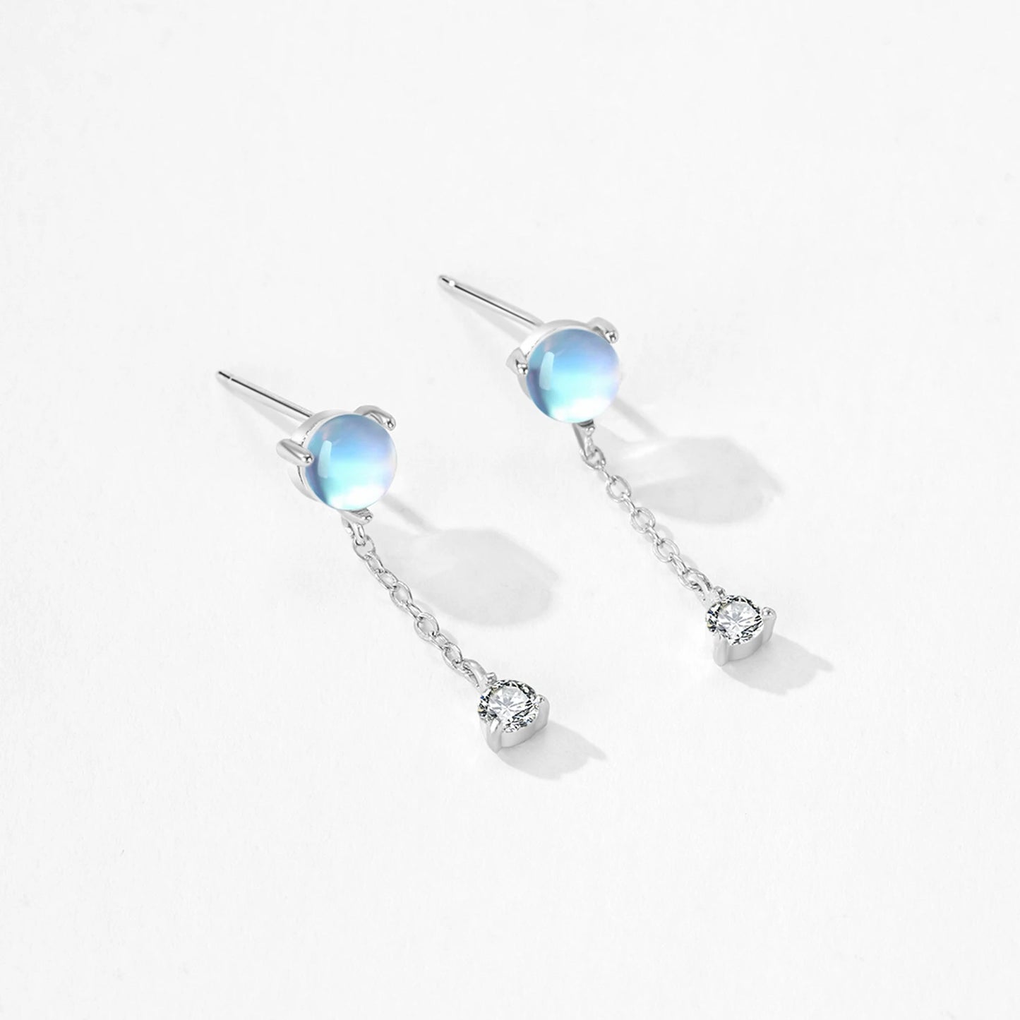 Ailmay 925 Sterling Silver Romantic Chain Tassel Earrings Pendant Necklace For Women Wedding Bridal Jewelry