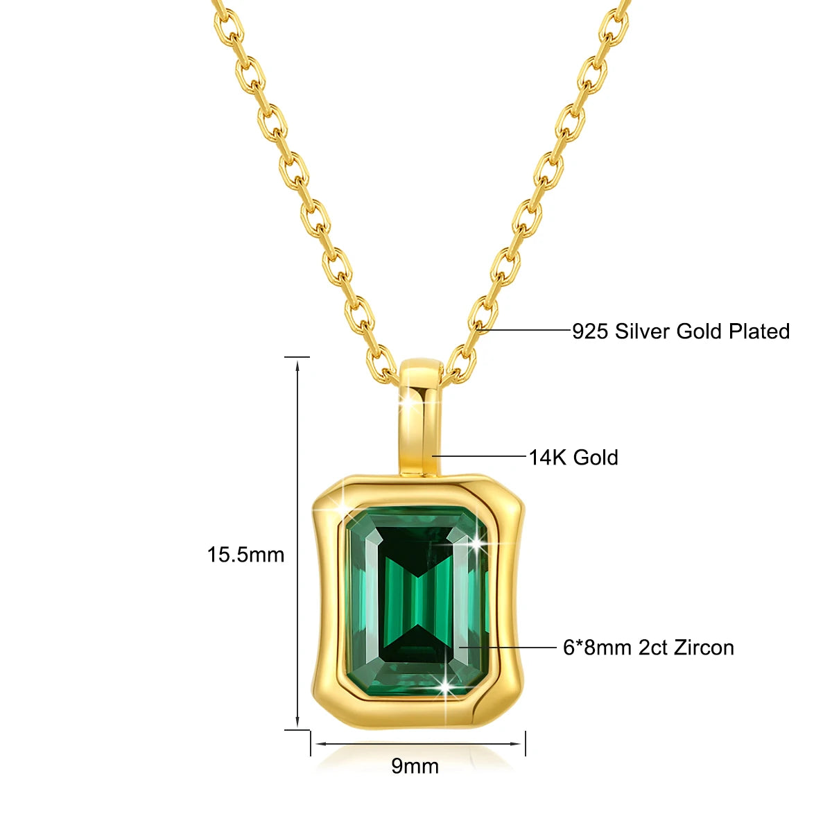 Gioiellieri Factory Certified Bezel Set VVS Mossanite 14K Gold Pendant Link Chain Necklace for Men Women Small Batch Custom Logo Oem Odm