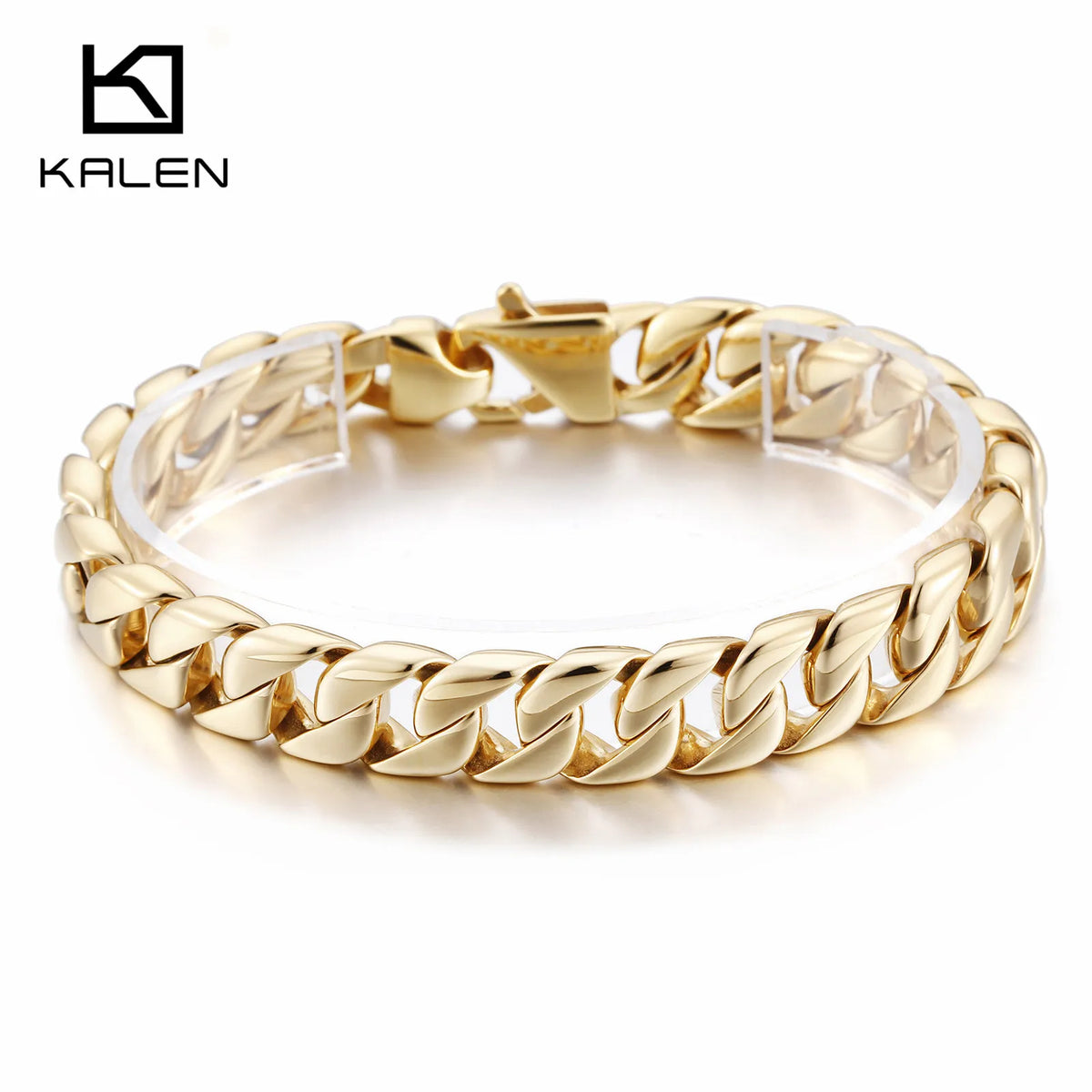 KALEN 23 cm Stainless Steel Gold Chain Bracelet for Men