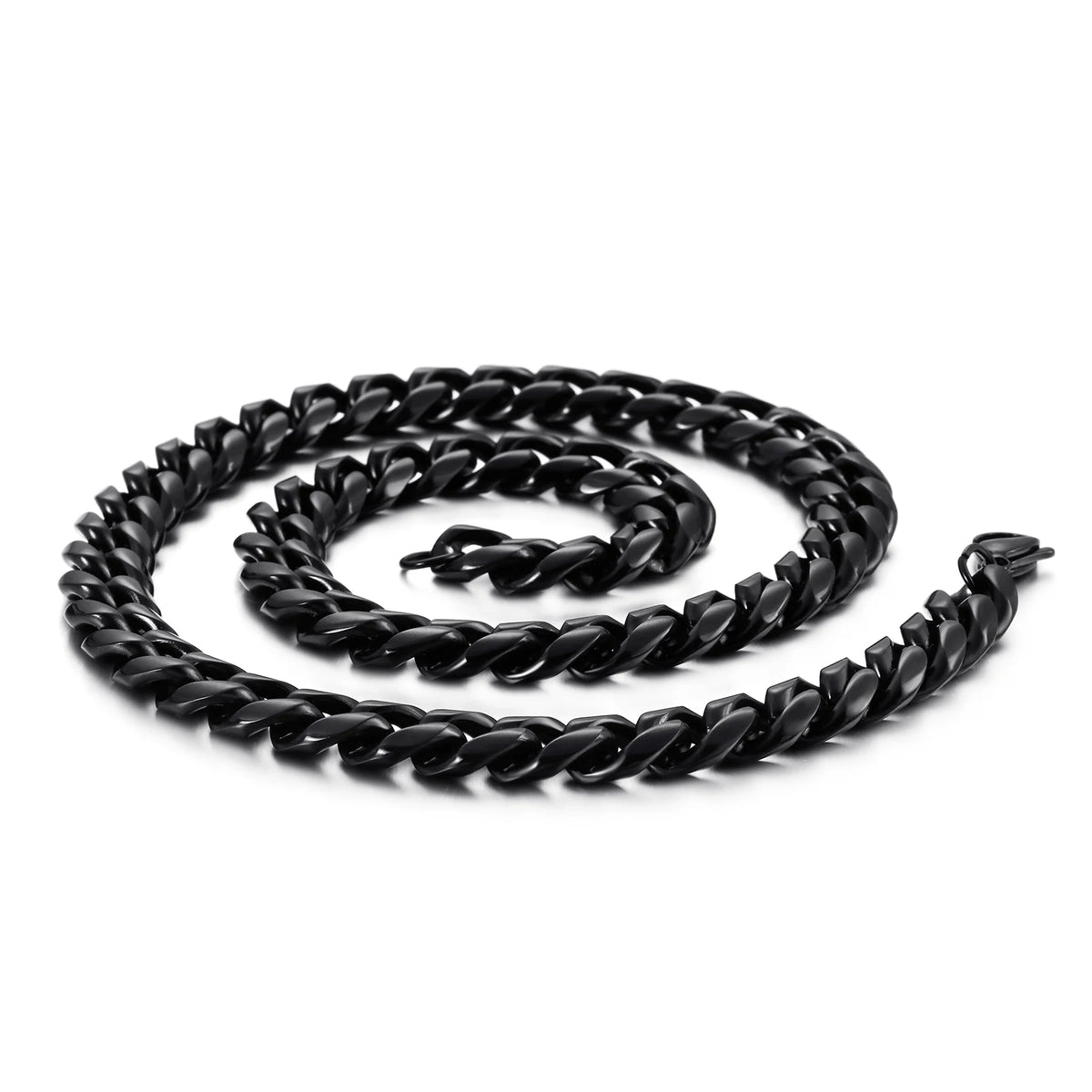 REBEL VIKING Black Stainless Steel Rope Chain Necklace