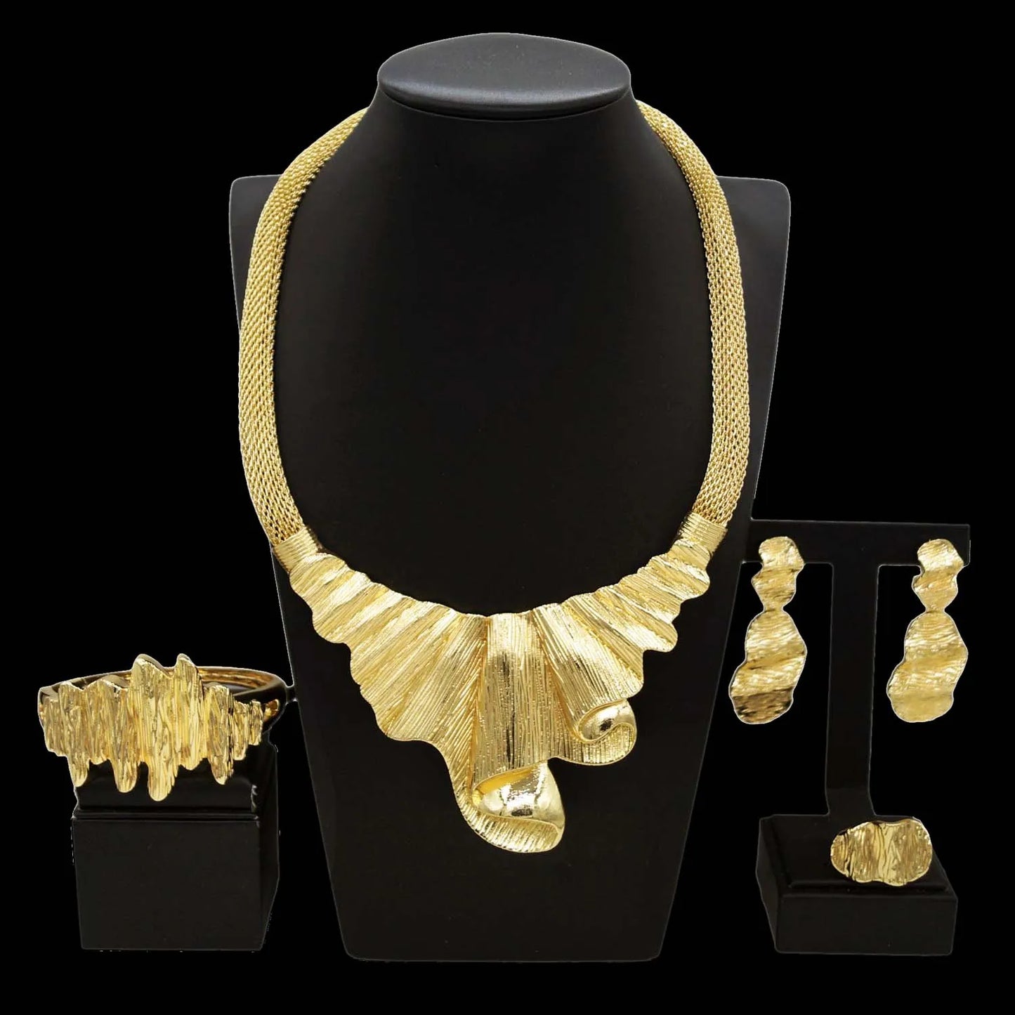 Zhuerrui Fashionable Italian Gold Jewelry Sets Simple Nigerian Brass Big Jewelry Set High-end Women's Birthday Gifts H00735