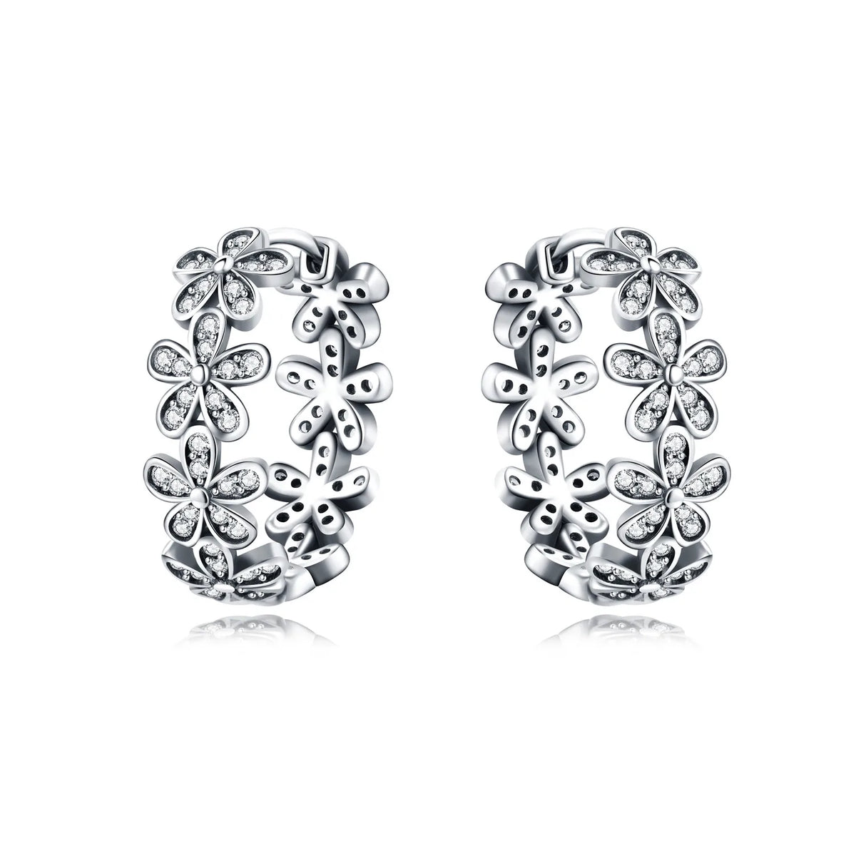 S&S Zircon Plant & Maple Leaf Hoop Earrings — S&S Collection