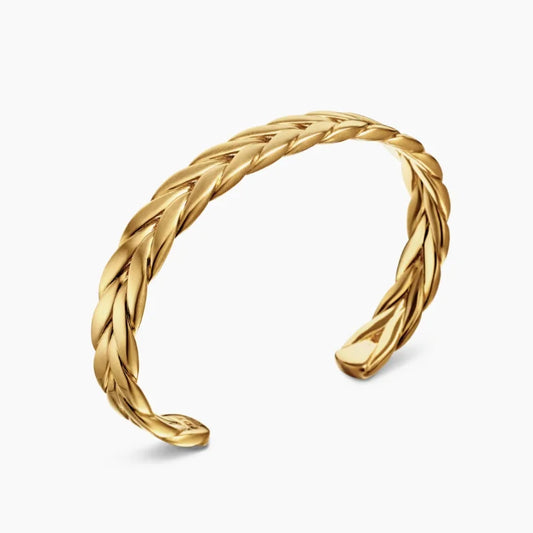 FASHIONISTA DY High-Quality 9mm Gold-Plated Wheat Ear Hand Bracelet, Unisex Silver-Plated Bracelet for Men and Women, Jewelry