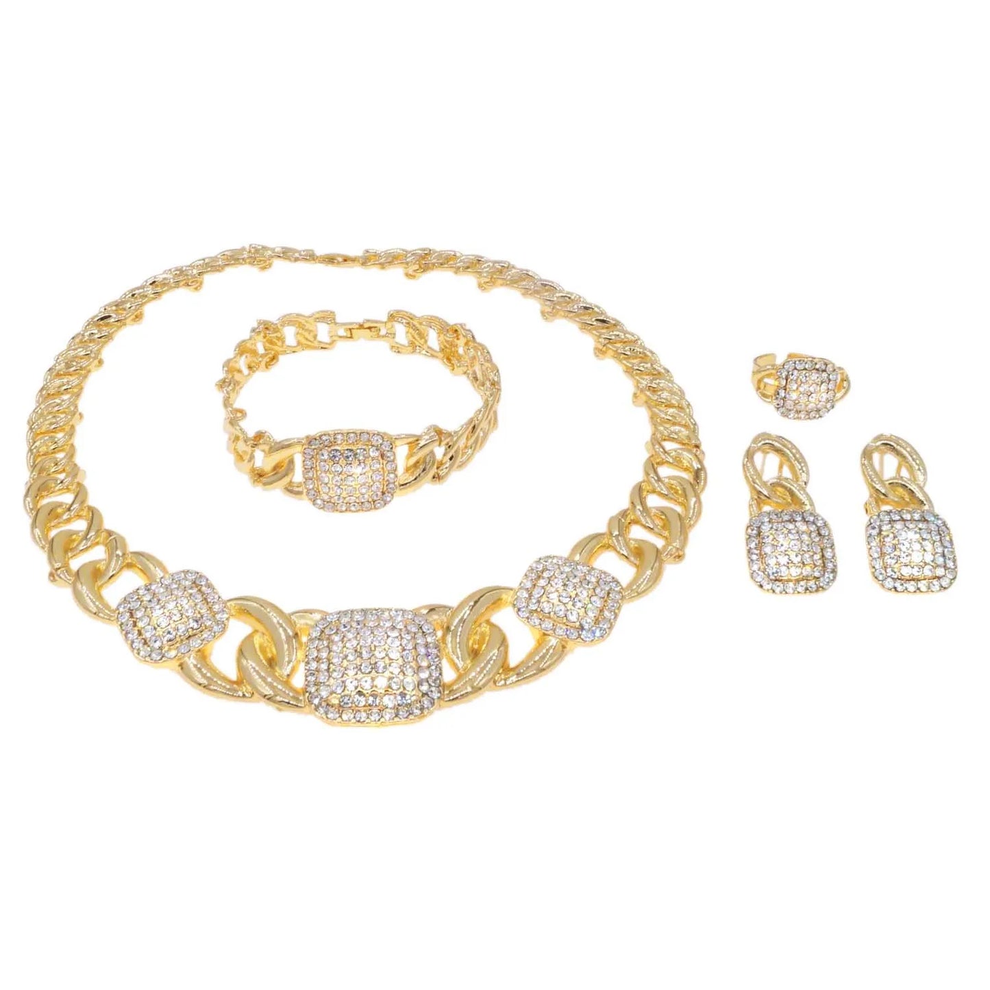 Zhuerrui High Quality Women's Jewelry Set Latest Bead Square Necklace Bracelet Jewelry Sets Favors Party Festival Gift HA20055