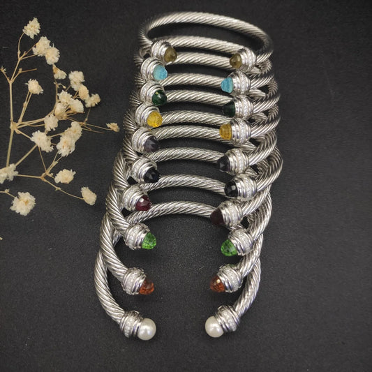 FASHIONISTA DY High-Quality 7mm Silver-Plated Beaded Fashion Bracelet, Fashionable Silver-Plated Beaded Bracelet, Jewelry