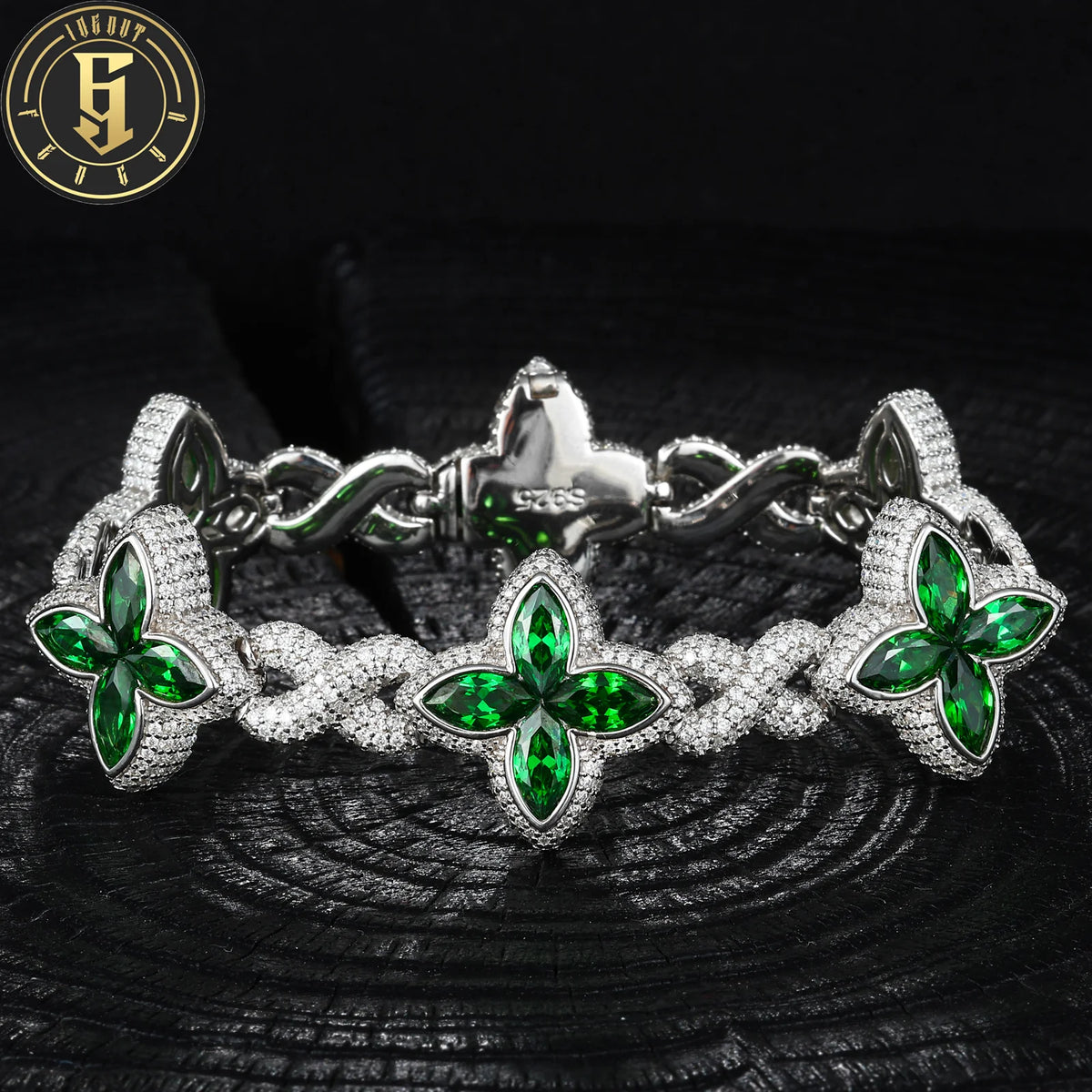 REDheart Luxury Colorful Cubic Zirconia Four Leaf Clover Bracelet High Quality Trendy Flower Design Gift Fashion Jewelry for Men Women