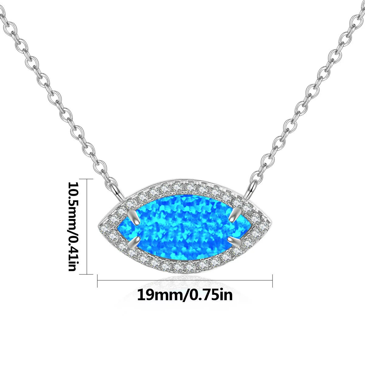 geometric Silver Plated Copper Alloy Opal Lariat Necklace for Women Aobao