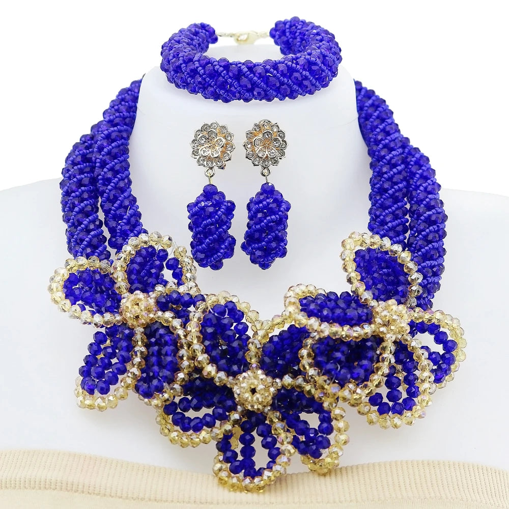 Zhuerrui Green and Gold Beaded Jewelry Set Vintage and Unique Jewelry, Luxury Beaded Jewelry for Evening Dresses YL131