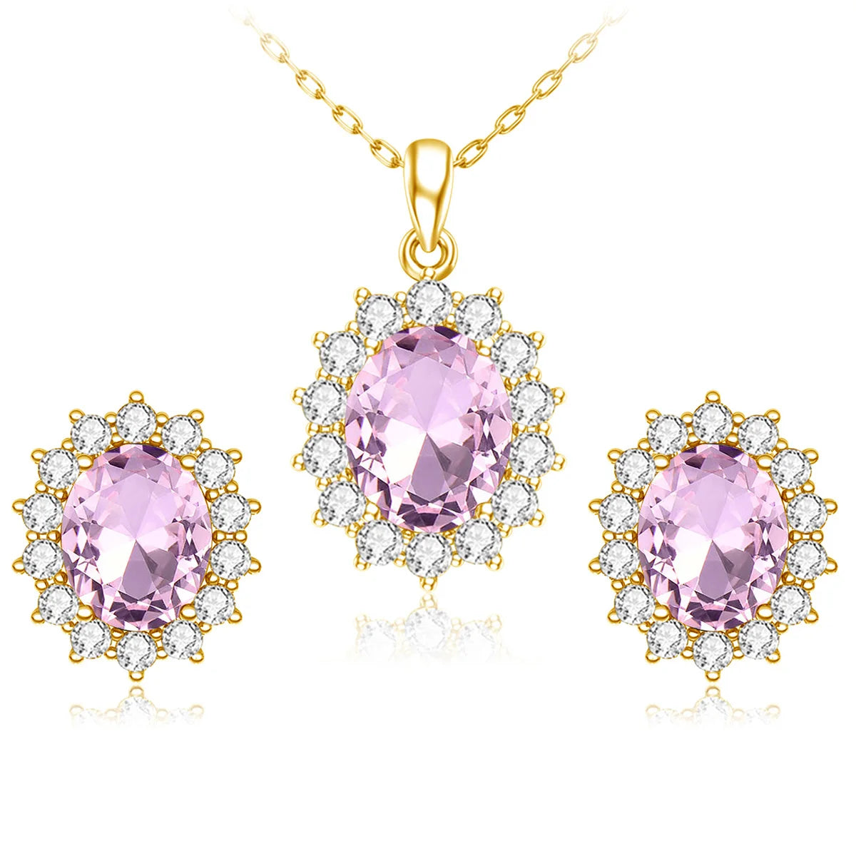ArtistA Custom Jewelry Any Ruby Gemstone Women 925 Sterling Silver 24k Gold Plated Rings and Earrings Jewelry Sets