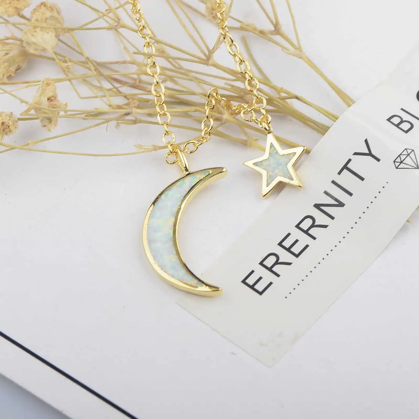 Aobao Opal Gemstone Necklace Gold Plated Copper Material