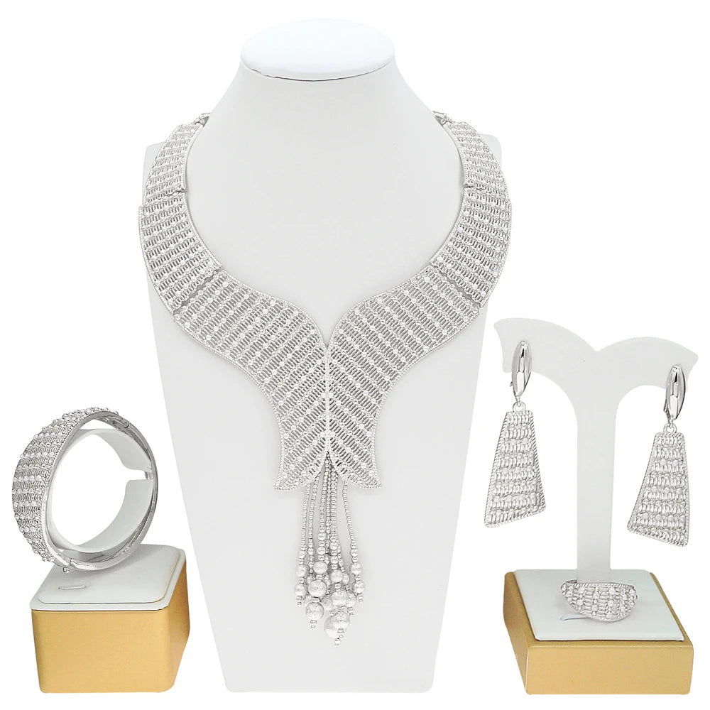 Zhuerrui Italiano Gold Designs Women Jewellery Set Party Fine Costume Jewelry Set Luxury Big Necklace Jewellery Sets X0007530