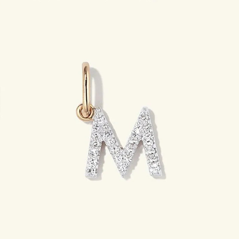 REDheart Fashion Jewelry 925 Sterling Silver Full Zircon Sparkling 26 Letters Pendant Necklaces Women Luxury Silver Necklace