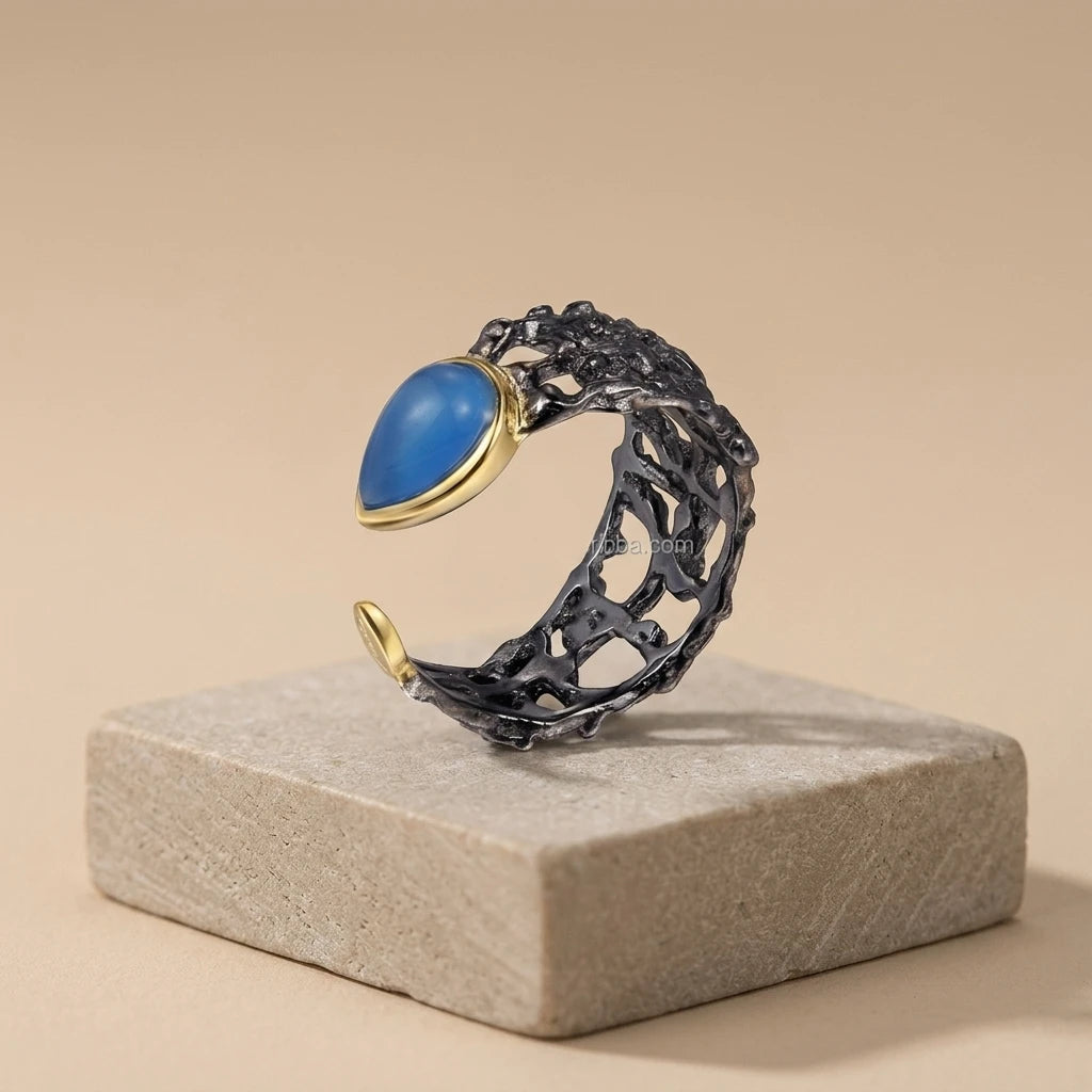 Fashion Design 925 Stamped Sterling Silver Gold Plated Ring Jewelry