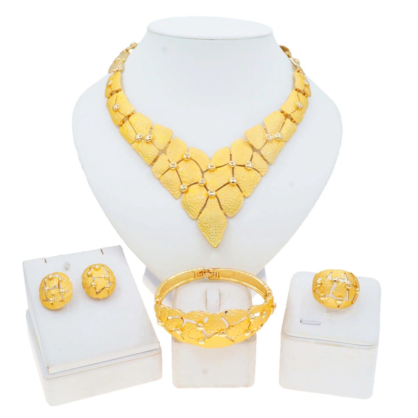 Zhuerrui Hot Selling Luxury Gold Jewelry Sets Simple Bead Necklace Jewelry Set Fashionable Valentine's Day Gifts HA2337714