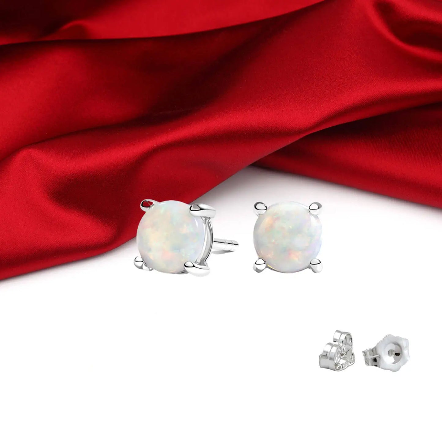 Aobao Viral Opal  Earrings | Accent Silver Plated Women's Engagement Jewelry-Trendy Bulk