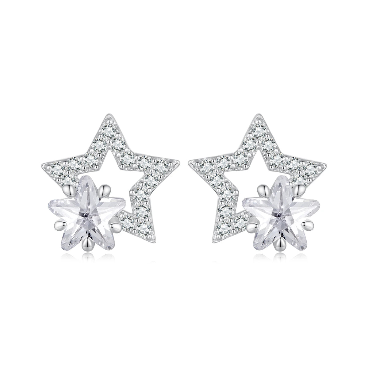S&S 925 Silver CZ Stud & Clip-on Earrings | Micro-Set Zirconia | Platinum-Plated | Multi-Style