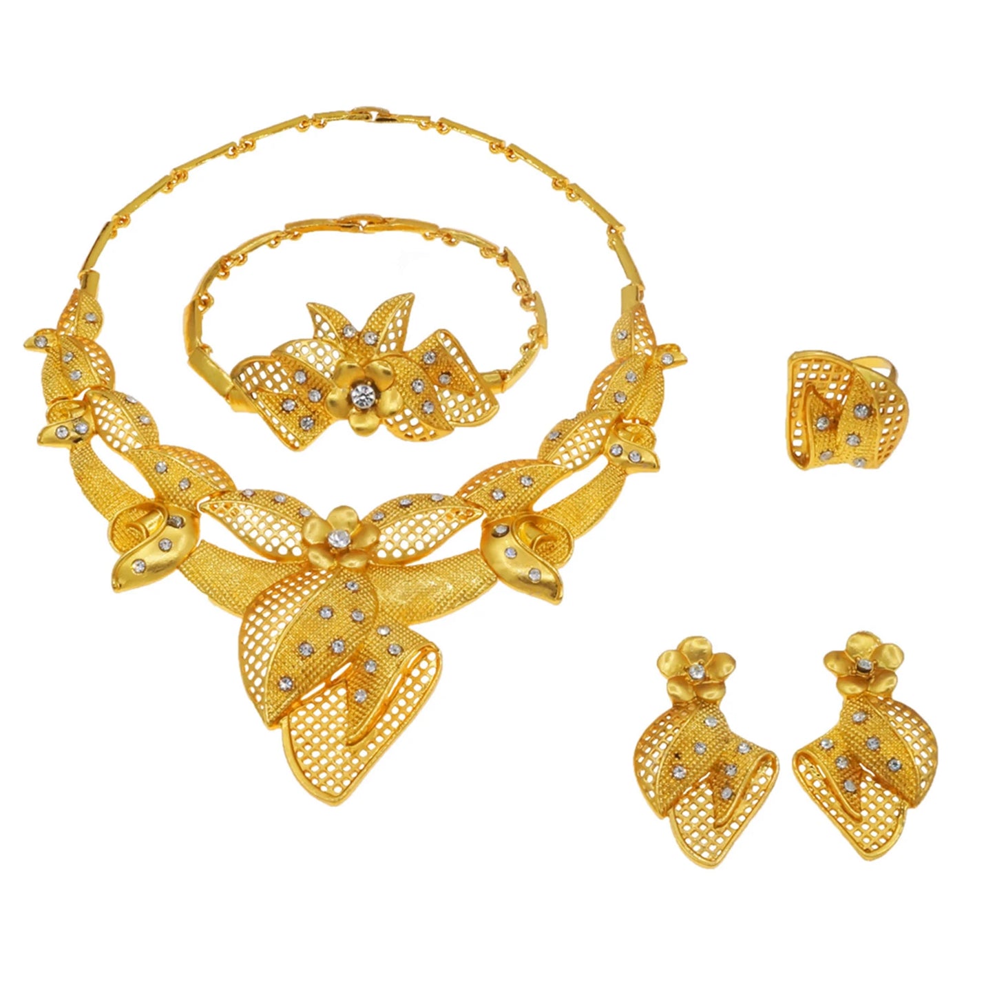 Zhuerrui Fashionable Wedding Good Jewelry Set Factory Rose Beads Necklace Jewelry Sets Latest Women's Birthday Party DH2310125