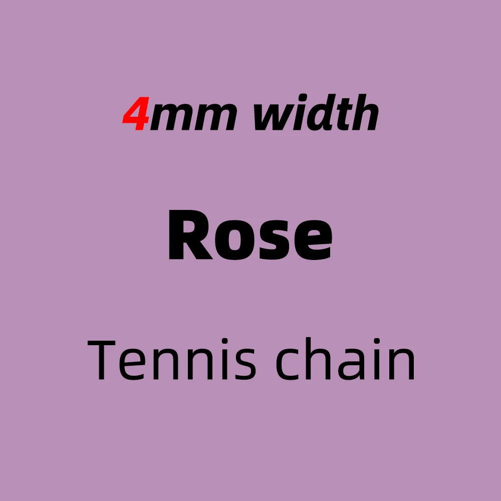 S&S 3mm 4mm 5mm Tennis Chain Jewellery Diamond Choker Iced Out CZ Hip Hop Chains Zircon Bling Jewelry Gold Silver Rose Tennis Chain