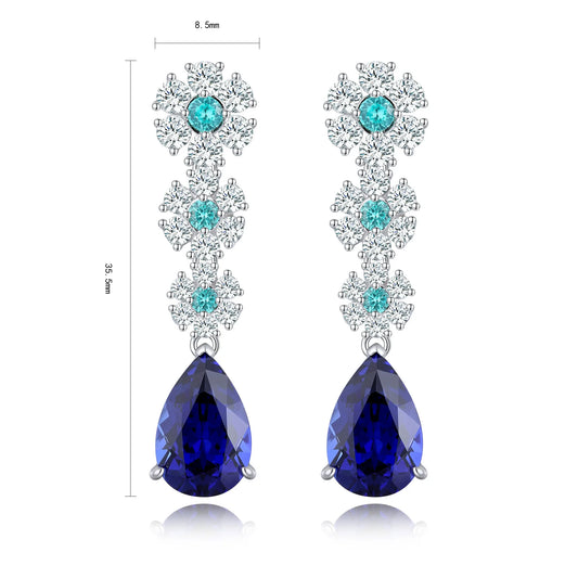 Gemfiori Anster High Quality S925 Lab Grown Sapphire Earring Stud Dainty Gemstone Stud Earrings for Women Daily Wear Gift