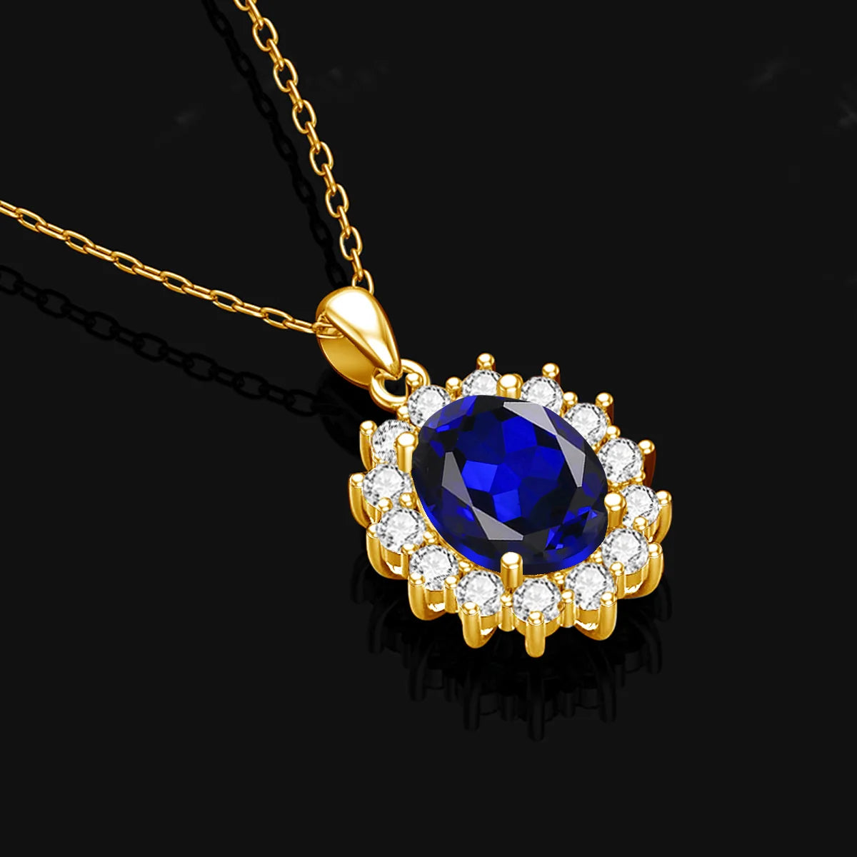 ArtistA Shiny Sunflower Sapphire Pendant Earrings Ring 925 Silver Bride Women Gold Plated Jewelry Set Manufacture
