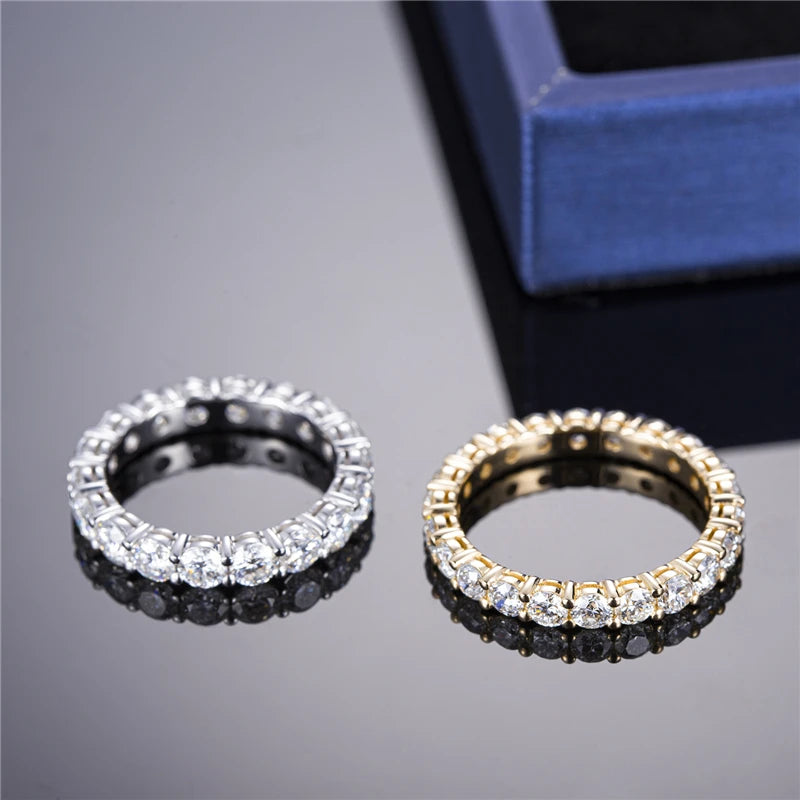 Gemfiori MSR-308 10K 14K 18K Gold 3mm Round Lab Grown Diamond Eternity Ring Jewelry Lab Grown Diamond Eternity Band