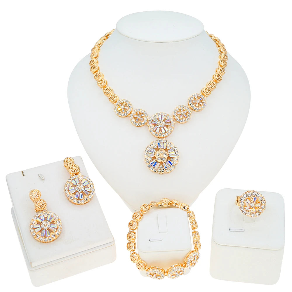 Zhuerrui Nigerian 18k Gold Plated Jewelry Set Brazil Gold Designer Wedding Jewellery Set Fashion Necklaces Jewelry SetsHB2501414