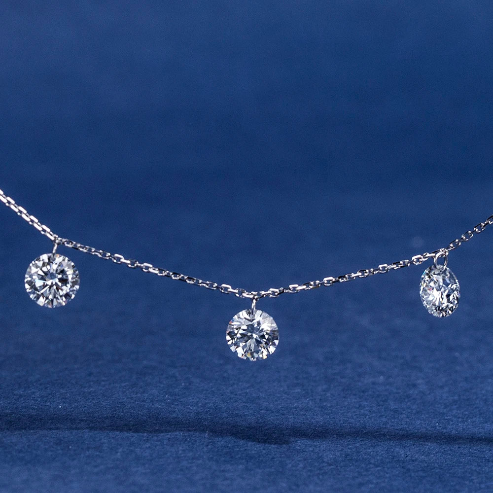 Gemfiori MSN-960 9k 7pcs 1ct Each Loose Lab Diamond Pendant Necklace for Woman Custom Jewelry Valentine's Gift for Girlfriend Good Price