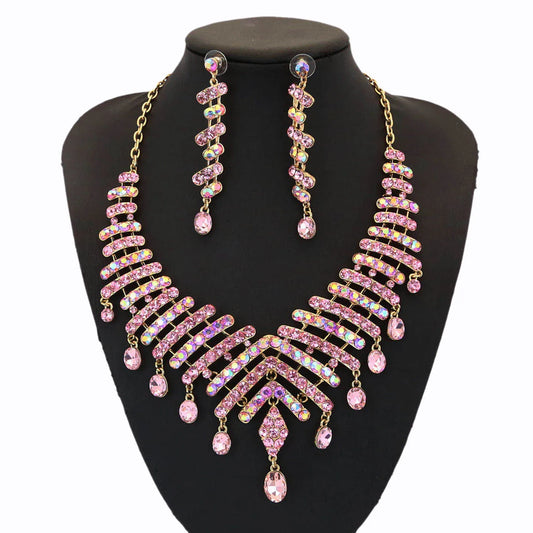 Zhuerrui Necklace Bracelet Earrings Ring Marriage Engagement Bride Jewelry Set Two-piece Jewelry Set HG16010145