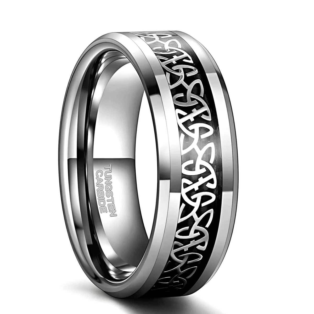 NEWLiFE REBEL Aspect Line 6mm/8mm Celtic Ring in Tungsten