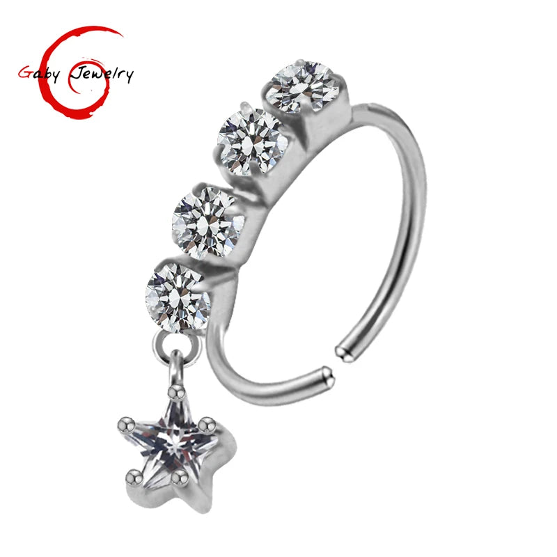S&S Stainless Steel Dangle Hoop Nose Ring Collection | 66 Designs