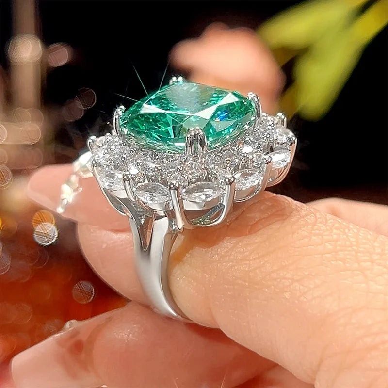 REDheart Fashion Women's Brass Inlaid with Zircon 18K Gold Plated Bird's Nest Cepala Green Wedding Anniversary Pendant Set