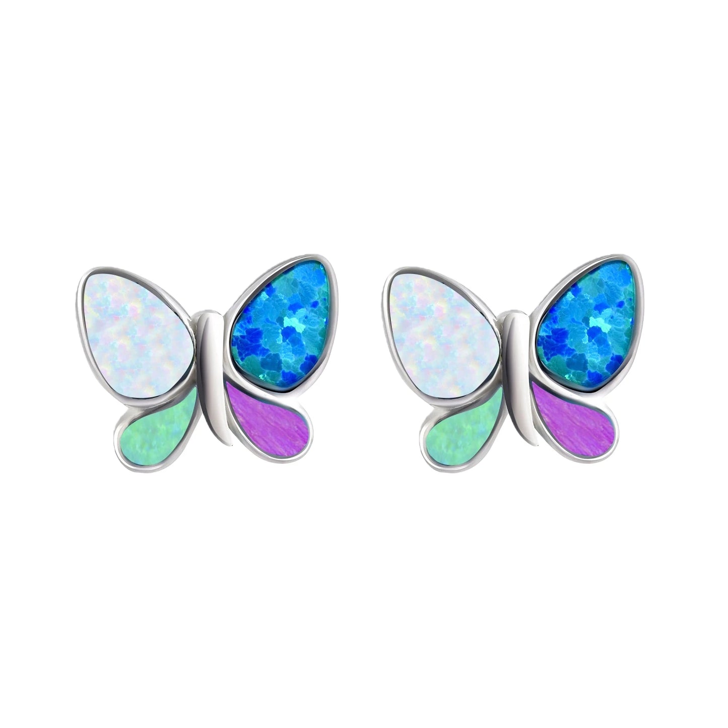 Vibrant Butterfly Opal Butterfly Earrings Fire Opal Wings & Sleek Frame Design | Whimsical Daily Jewelry Bulk Gifts