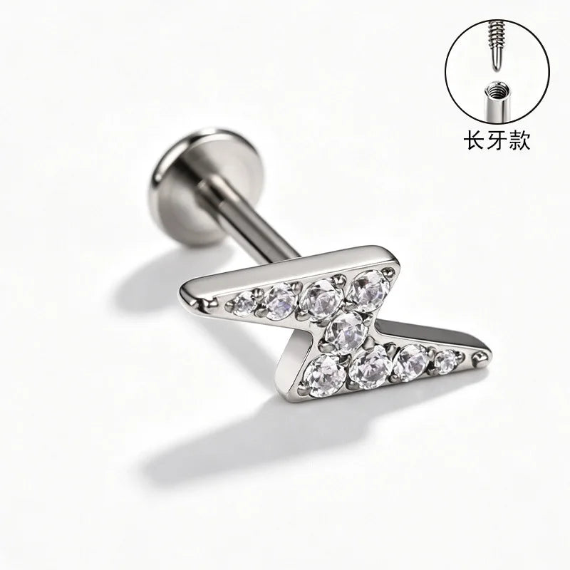 S&S ASTM F136 Titanium Zircon Helix Cartilage Stud | Gold | 31 Designs