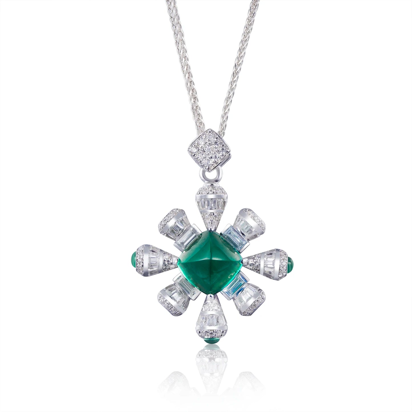 Messi Jewelry  925sliver Moissanite  Lab Emerald Pendant Best  Birthday Gift for Women
