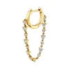 Wholesale Customized Dainty Earring Cz Diamond Jewelry Sterling Silver Earrings 925 Silver Jewelry 18k Gold Ear Loops