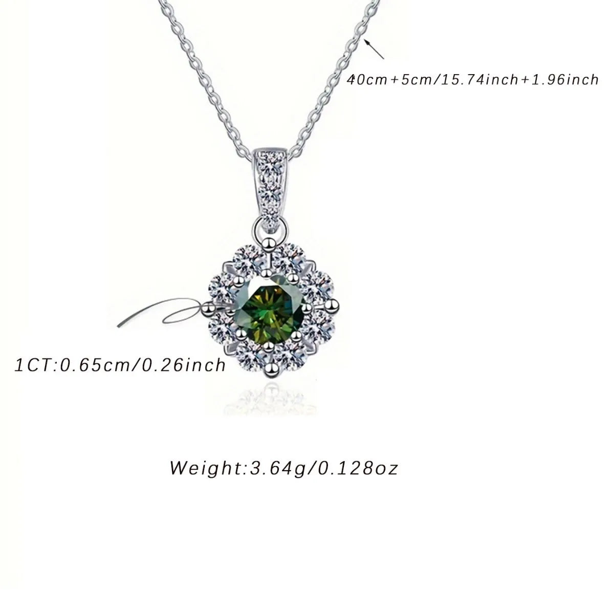 Fashion Fine 925 Sterling Silver Cluster Set Round Cut 1ct VVS GRA Colored Moissanite Jewelry Classic Sunflower Pendant Necklace