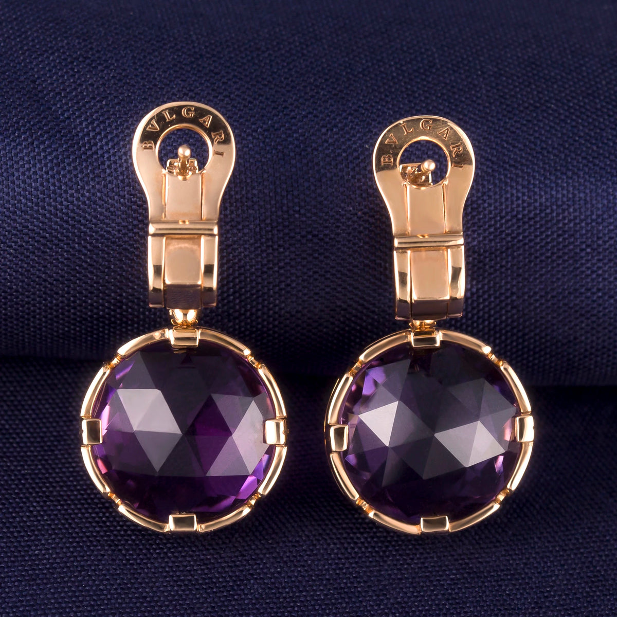 Gemfiori Messi Jewelry Amethyst Gemstone Earrings Jewelry 18k Rose Gold Fashion New Women for Elegant Gift Party Stone Wedding Earrings