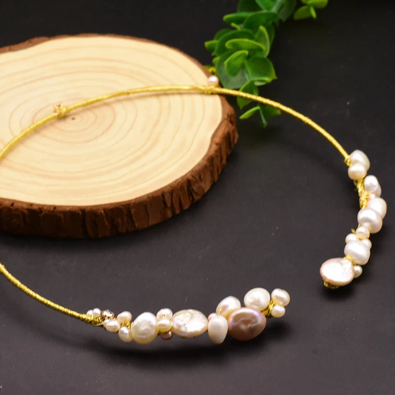 Natural Fresh Water Pearl Necklace for Women Girl Wedding Party Gift Handmade Jewelry