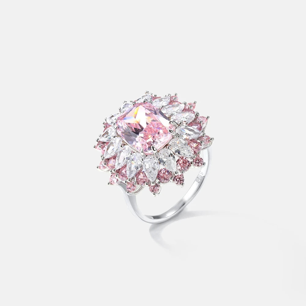MuShan Jewelry Factory S925 Sterling Silver Ring Light Luxury and High End Electroplated European and American Accessory