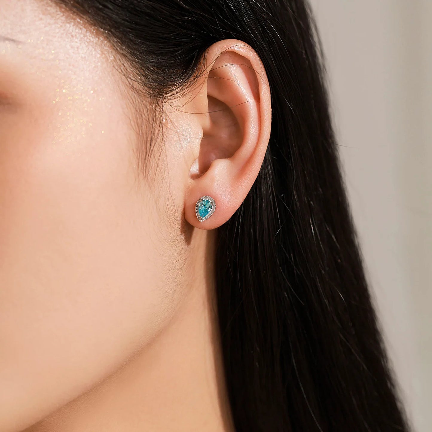 925 Sterling Silver Fresh Water Droplet Ocean Gemstone Earring Necklace Elegant Mermaid Tears Luxury Jewelry Gift Set