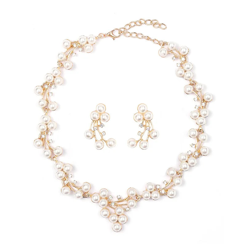 Crystal Geometric Necklace & Earrings Jewellery Set | Silver Plated Occasion Fashion Set