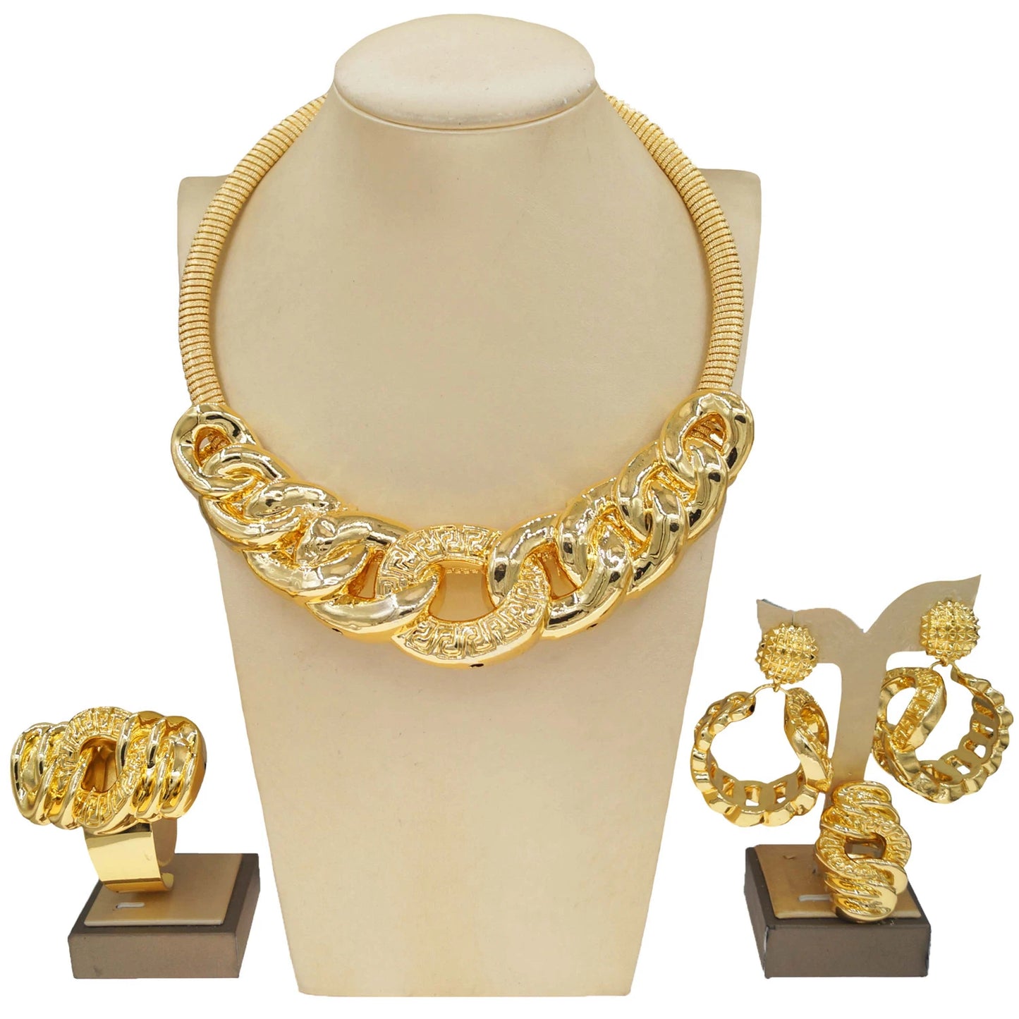 Zhuerrui New Fashion Women's Jewelry Set Luxury Exquisite Jewelry Nigeria Engagement Jewelry Charm Necklace BraceletHK00822