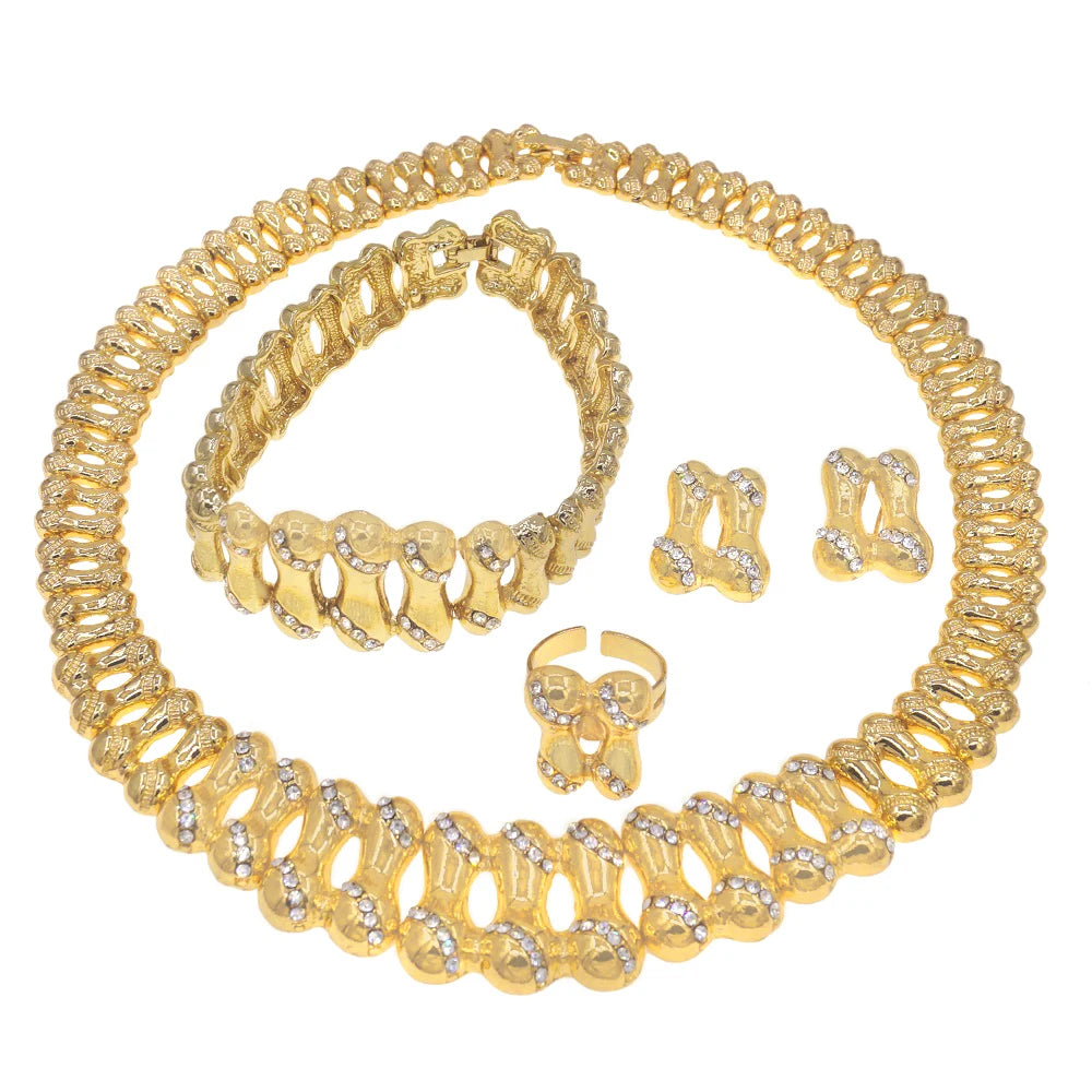 Zhuerrui Bridal Luxury Jewelry Set Italian Silver Color Jewelry Sets  Women Wedding Party Nigerian Jewellery Sets HA10082