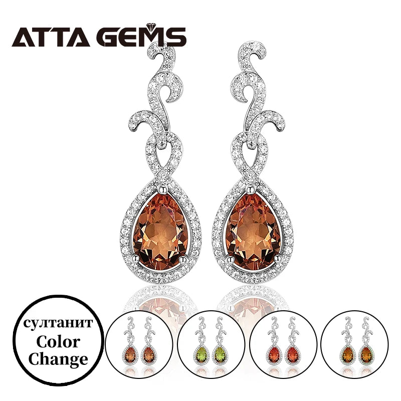 Diaspore Earrings Pendant Zultanite Jewelry Set Color Change Gemstone Sterling Silver 925  Fine Jewelry for Girl Birthday Gifts