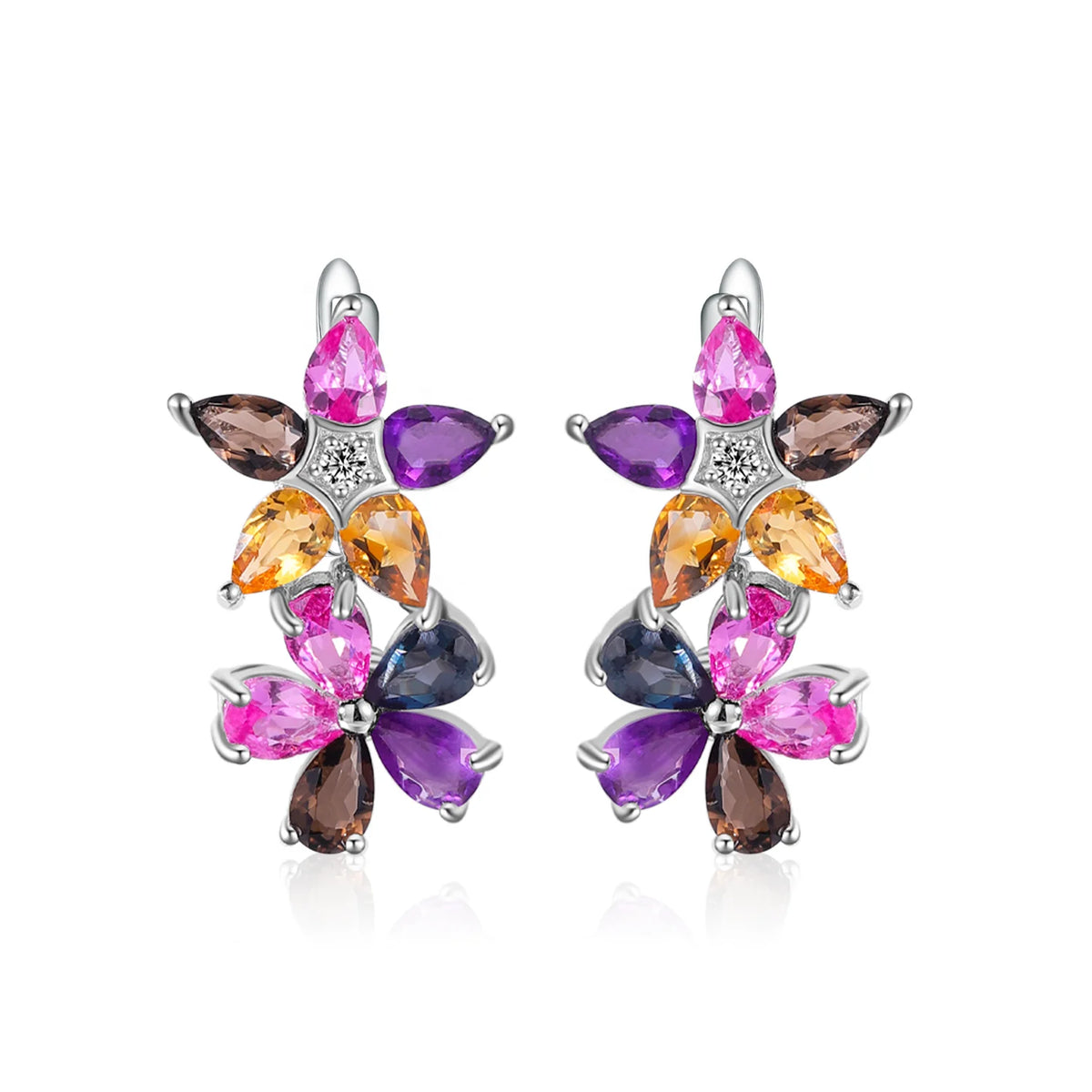 ArtistA A3546 Abding New Arrival Colored Real Gemstone 925 Silver Necklace Earrings Ring Fine Jewelry Set for Women Birthday Gift