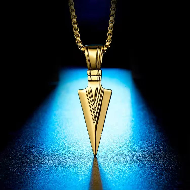 REBEL Hip Hop Box Chain Necklaces Arrow Stainless Steel Black Plating for Men Anniversary Party Gifts Fashion Pendant Necklace Jewelry