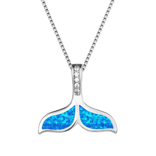 TikTok Viral Mermaid Tail Opal Necklace | Blue Ocean Jewelry - Ins Trendy Bulk Supply