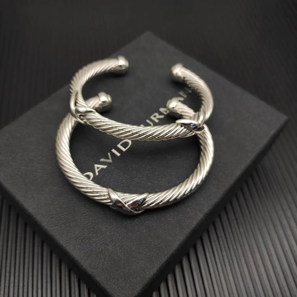 FASHIONISTA DY High-Quality Silver X Bracelet, Luxurious Unisex Gold XX Classic Bracelet, Jewelry